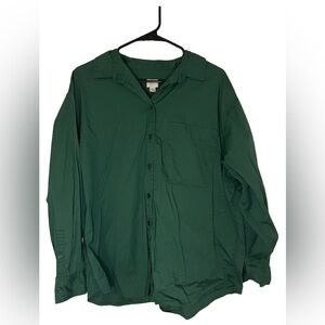 NWOT A New Day Forest Green Button Down